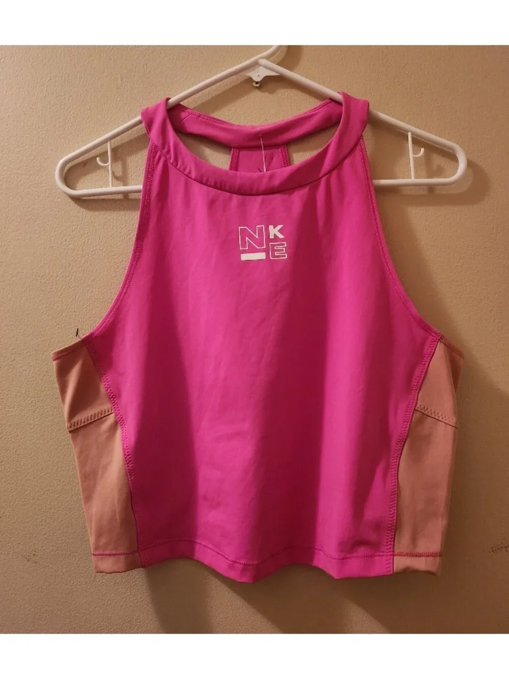 Nike Pro Pink Cropped Tank Top Size Large